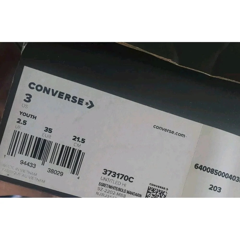 Boys Sz 3 3Y Converse UNt1TL3D Hi Not A Chuck GS PS White‎ Egret Rare 266515C